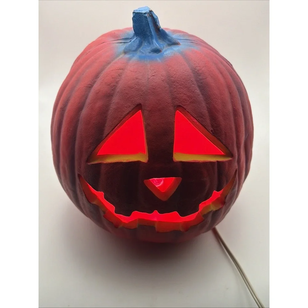VTG Rare 1995 Trendmasters Pink Jack O Lantern Pumpkin Light Up Foam Blow Mold